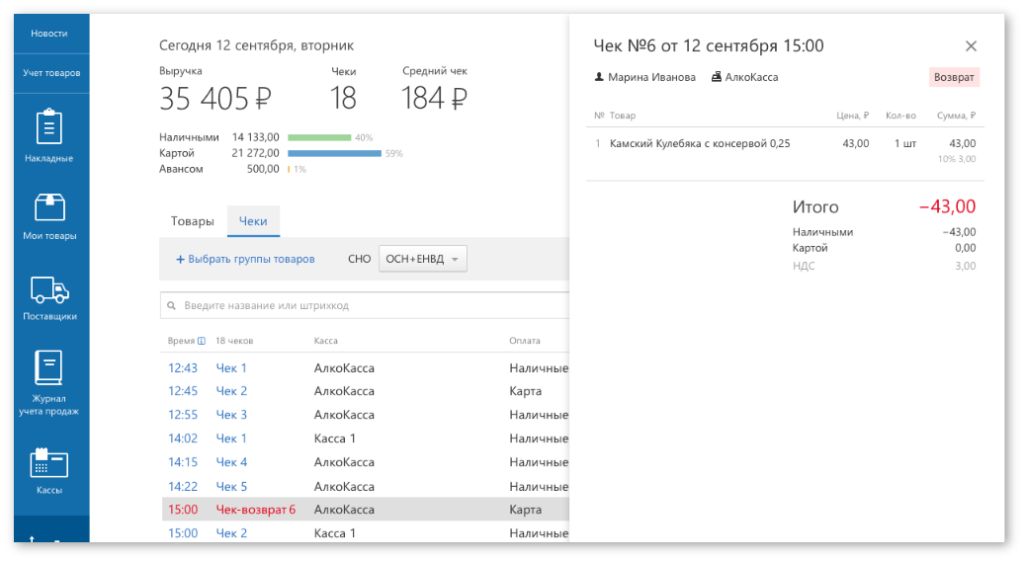 Приложение по чекам возвращает. Чек возврата. Контур Маркет Интерфейс. Контур Маркет касса. Возврат в контур Маркет.
